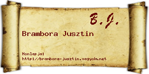 Brambora Jusztin névjegykártya